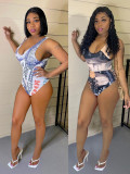 Dollar Print Sexy One-Piece Swimsuit QSF-5047