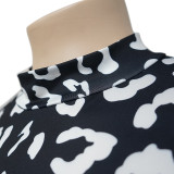 Plus Size Fashion Casual Print Long Sleeve Jumpsuits NNWF-7010