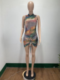 Sexy Printed Sleeveless Bodysuit Clubwear DAI-8331