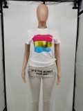 Fashion Printed Casual Short Sleeve T-shirt APLF-5003