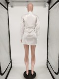 Sexy Deep V Neck Long Sleeve Mini Dress WSM-5225
