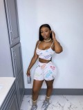 Letter Print Cami Top And Shorts Two Piece Sets SHA-6227