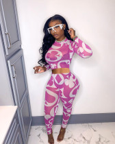 Sexy Printed See Through Long Sleeve 2 Piece Sets TR-1112