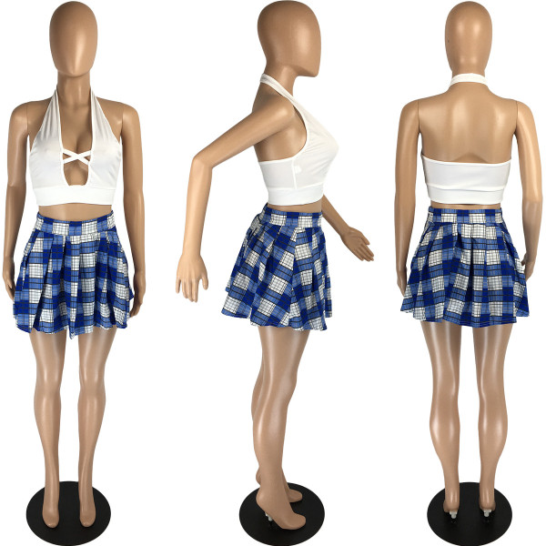 halter top and mini skirt