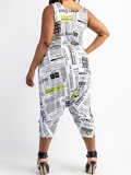   Plus Size Fashion Casual Printed Tank Top Jumpsuit CQ-102