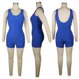 Solid Sleeveless Backless One Piece Rompers TE-4222