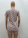 Printed Fashion Home Casual T-shirt  Shorts Two Piece Sets XYKF-9269