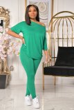 Casual Sports Solid Color Short Sleeve And Pants Two Piece Sets SHA-6228 