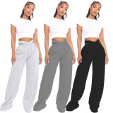 Casual Solid Wide Leg Pants LDS-3261