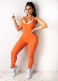 Solid Sleeveless Backless Slim Jumpsuits LDS-3259