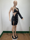 Sexy Irregular Club Dress With Bra Top DAI-8336