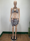 Sexy Printed Bra Top+Briefs+Mini Skirt 3 Piece Sets DAI-8337