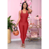 Solid Sleeveless Backless Slim Jumpsuits ARM-8251