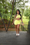 Sports Casual Solid Color Shorts Two Piece Sets SHA-6230