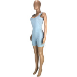 Fashion Casual Sexy Solid Color U-neck Vest Rompers MEI-9162