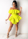 Fashion Sexy Solid Color Off Shoulder Irregular Mini Dress OY-6262