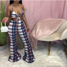 Sexy Plaid Spaghetti Strap Jumpsuits CQF-S951