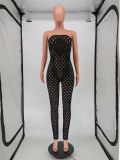 Sexy Solid Hole Tight Tube Jumpsuit WSM-5232