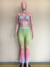 Gradient Mesh Bra Top+Pants See Thourgh Beachwear ORY-5185