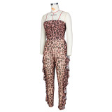 Sexy Leopard See Through Tube Jumpsuit ZSD-095