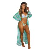 FLoral Print Swimwear Padded Bikinis 3 Piece Sets MEM-8342