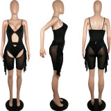 Sexy Solid Ruffled Swimsuit 2pcs Beachwear MIL-210