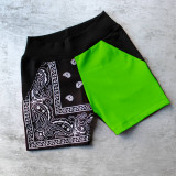 Patchwork Printed Casual Sports Beach Shorts FSL-145