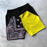 Patchwork Printed Casual Sports Beach Shorts FSL-145