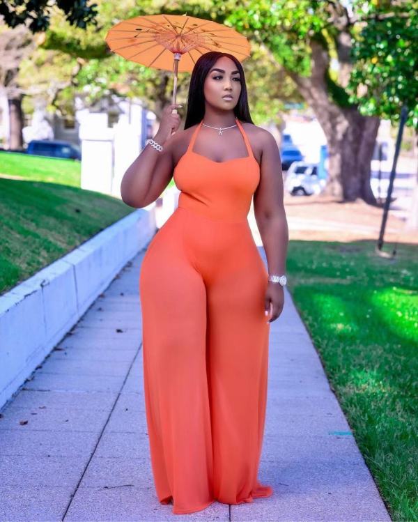 Sexy Halter Backless Wide Leg Jumpsuit OD-8441