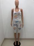 Letter Print Tank Top And Shorts Two Piece Suits HTF-6060