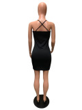 Sexy Backless Cross Strap Slim Mini Dress QZX-6202 
