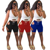 Sexy Hole Tank Top And Shorts 2 Piece Sets YSYF-7294