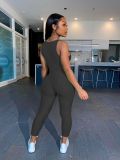 Solid Sexy Sleeveless Skinny Jumpsuit MIL-214