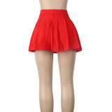 Sexy Solid Color Pleated Mini Skirt SFY-006