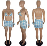 Sexy Bikinis Two Piece Set+Skirts+Head Rope LSL-6427
