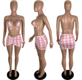 Sexy Bikinis Two Piece Set+Skirts+Head Rope LSL-6427