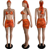 Sexy Bikinis Two Piece Set+Skirts+Headkerchief  LSL-6428