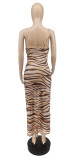 Sexy Leopard Spaghetti Strap Maxi Dress WSYF-5837