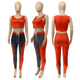 Fitness Yoga Tank Top And Pants 2 Piece Suits WMEF-2022