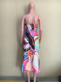 Sexy Printed Bodysuit Swimwear+Beach Skirt Sets Without Headscarf ORY-5189