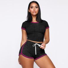 Sports Casual Short Sleeve Shorts Two Piece Sets LSD-9131