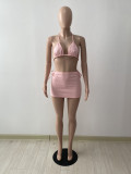 Plus Size Swimsuits Bra Top Mini Skirt Beach Sets DYF-1072