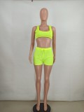 Solid Breathable Tank Top Shorts 2 Piece Sets YD-8379
