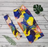 Tie Dye Wrap Chest Midi Skirt 2 Piece Sets WY-6794