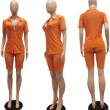 Fashion Sexy Mesh Short Sleeve Shirt And Shorts  Two Piece Sets NYF-8058