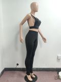 Sexy Solid Backless Sleeveless 2 Piece Pant Sets JPF-1037