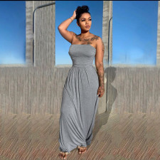 Solid Off Shoulder Strapless Maxi Dress OMY-0020