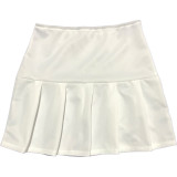Solid Bodysuit+Pleated Mini Skirt 2 Piece Sets MEI-9176