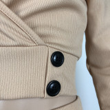 Sexy Long Sleeve Top Midi Skirt 2 Piece Sets YNSF-1626