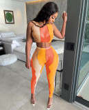 Sexy Mesh Sleeveless Two Piece Pant Sets YD-8386